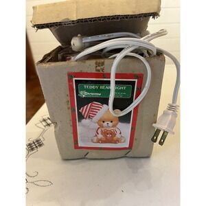 Christmas  Around the World 1987 Teddy Bear Night Light Cloth Hat w/ Pom Pom